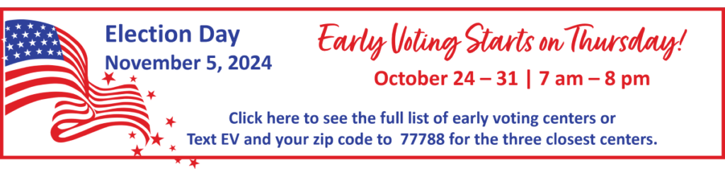 Early Voting runs October 24 - 31.